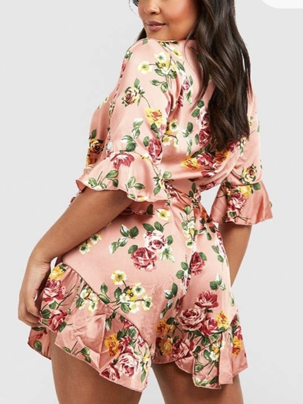 Rosy Pink Floral Print Romper *Callout Last Pic